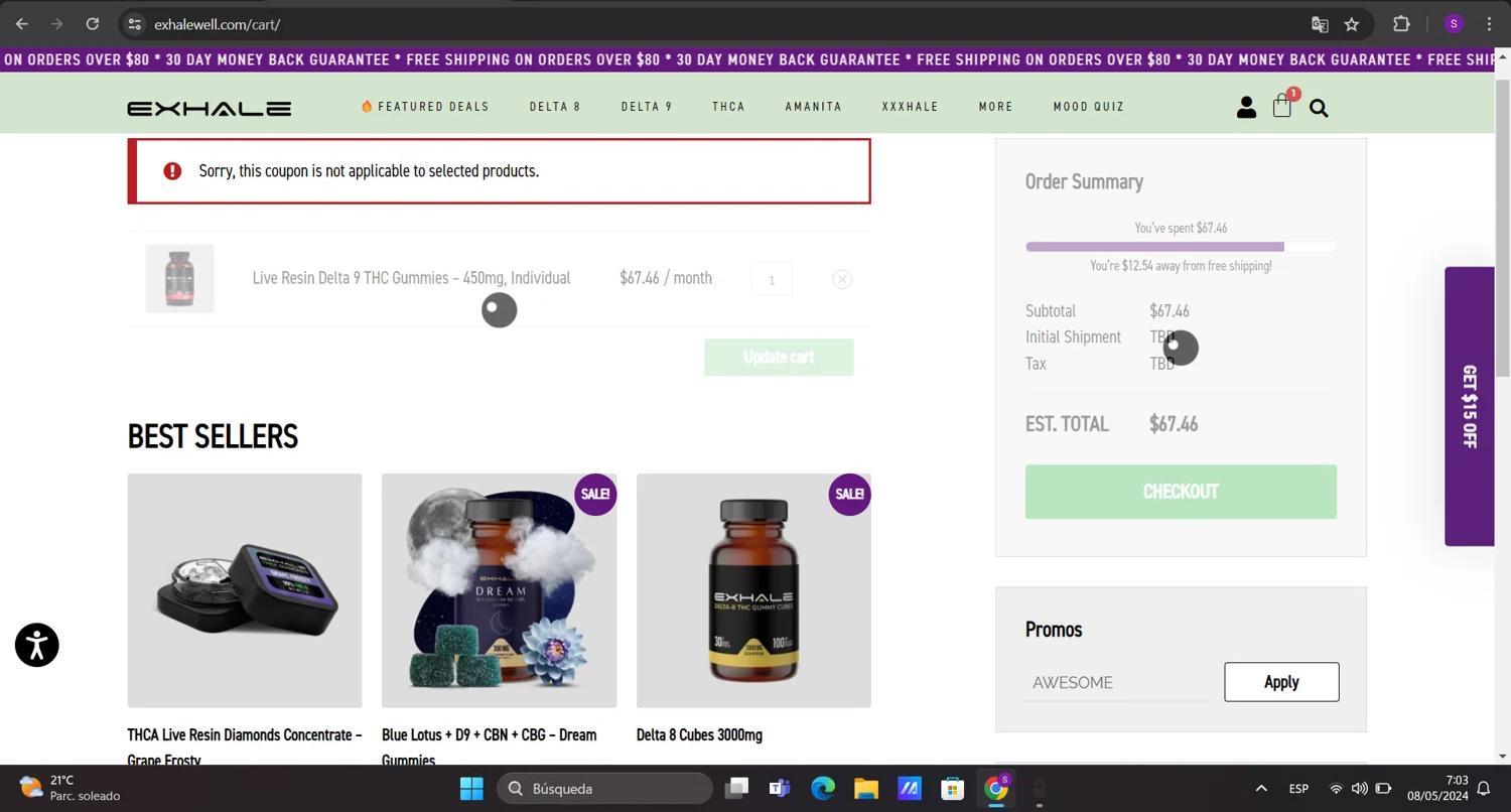 How to apply Exhale Wellness coupon code