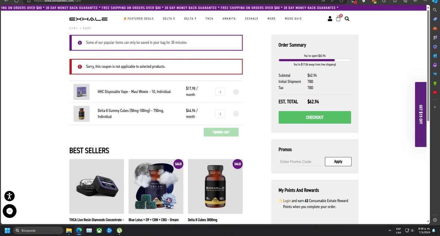 How to apply Exhale Wellness coupon code